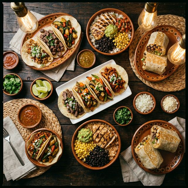 Fresh Mexican food spread